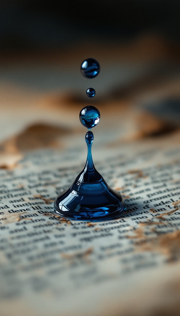 Free Suspended Blue Drop Image - Drop, Ink, Blue | Download at StockCake