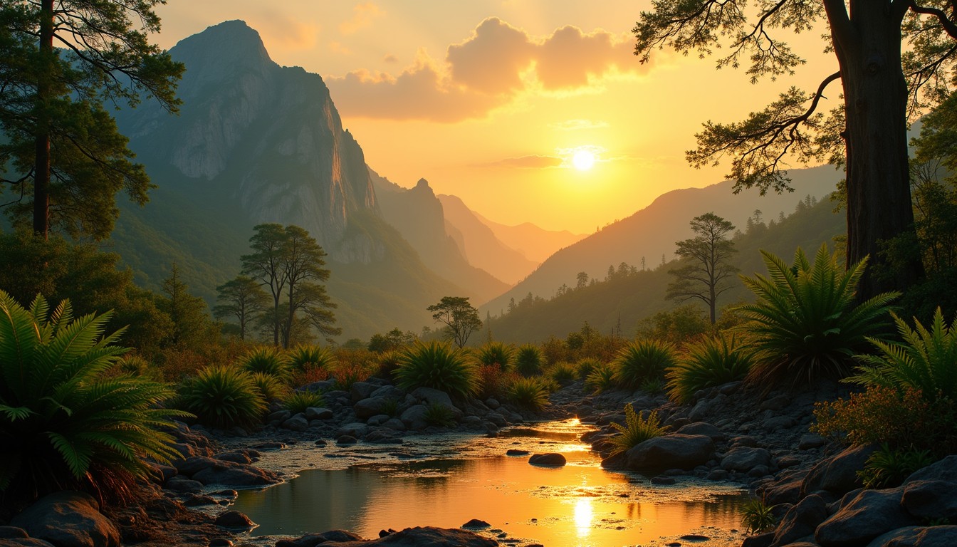 Free Golden Mountain Serenity Image - Sunset, Mountains, River ...