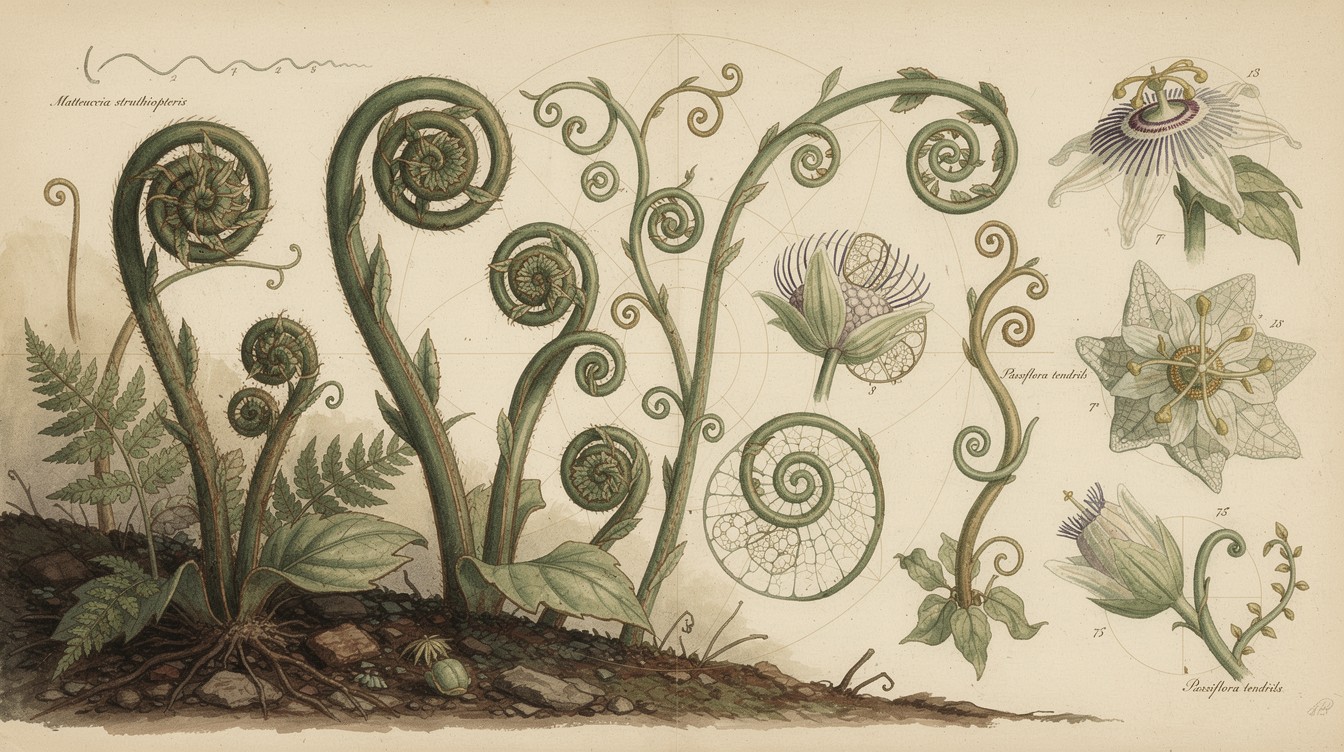 Coiling Pattern Style Free Nature's Coiling Patterns Image - Botanical, Illustration, Ferns ...
