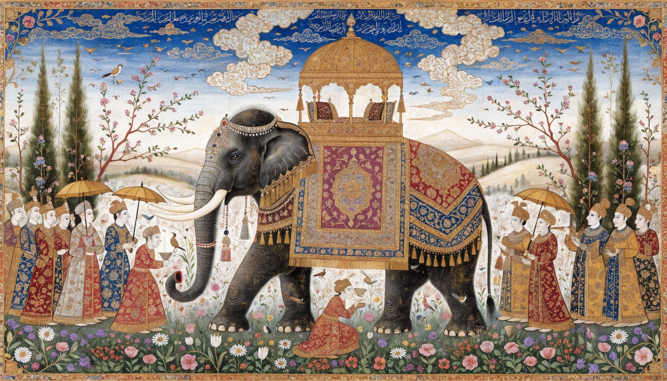 Elephant Welcome Ritual Free Royal Elephant Ceremony Image - Elephant, Persian, Miniature ...