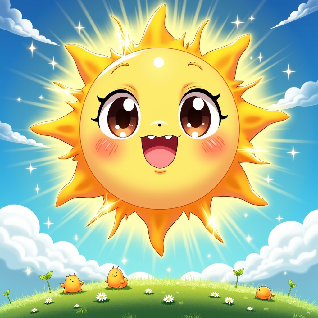 Free Radiant Kawaii Sun Image - Sun, Kawaii, Anime | Download at StockCake