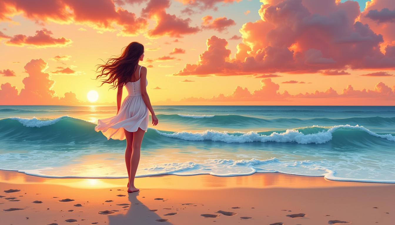 Free Sunset beach silhouette Image - Sunset, Beach, Ocean | Download at ...