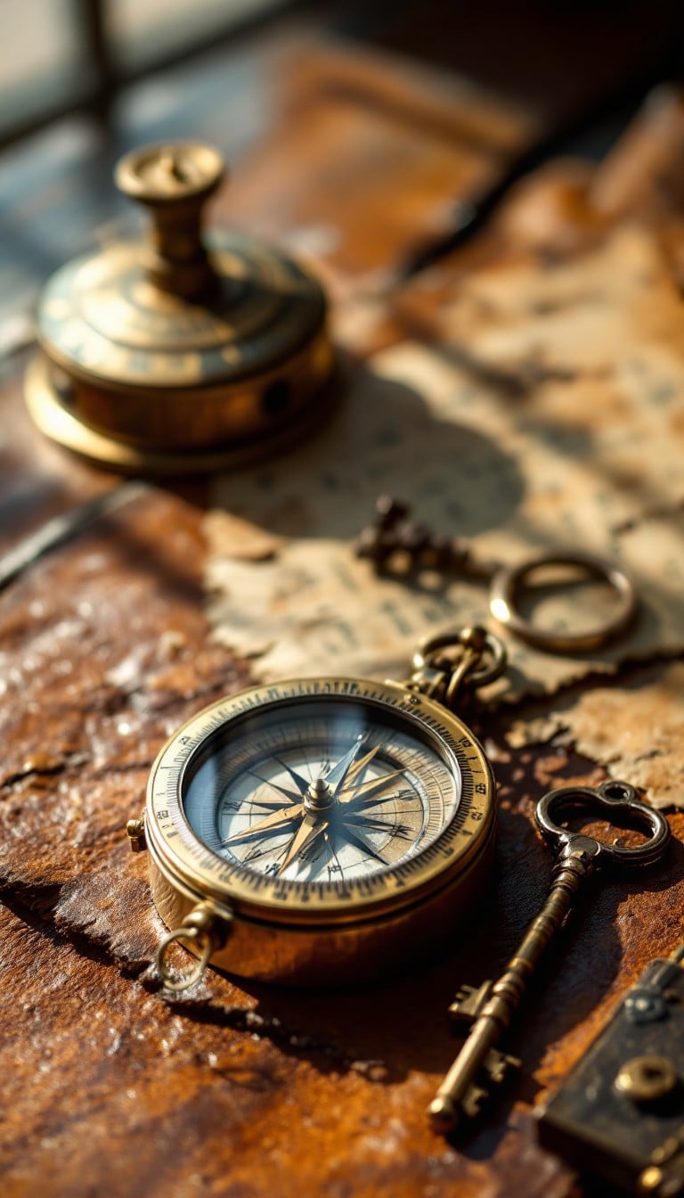 Free Compass Meets Key Photo - Compass, Key, Brass | Download at StockCake