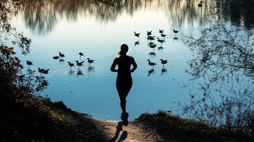 Free Morning Lakeside Run Image - Runner, Morning, Lake | Download at ...
