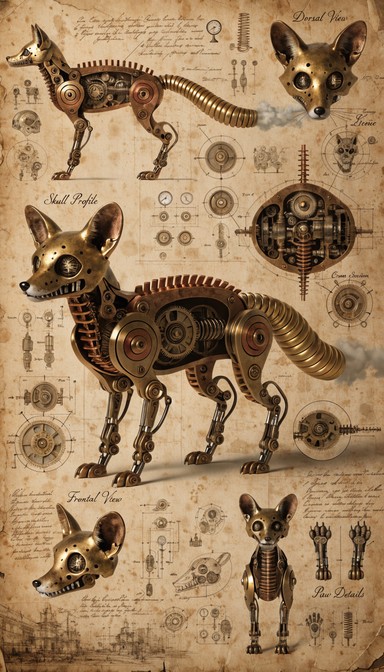 Free Clockwork Fox Design Image - Steampunk, Clockwork, Mechanical ...