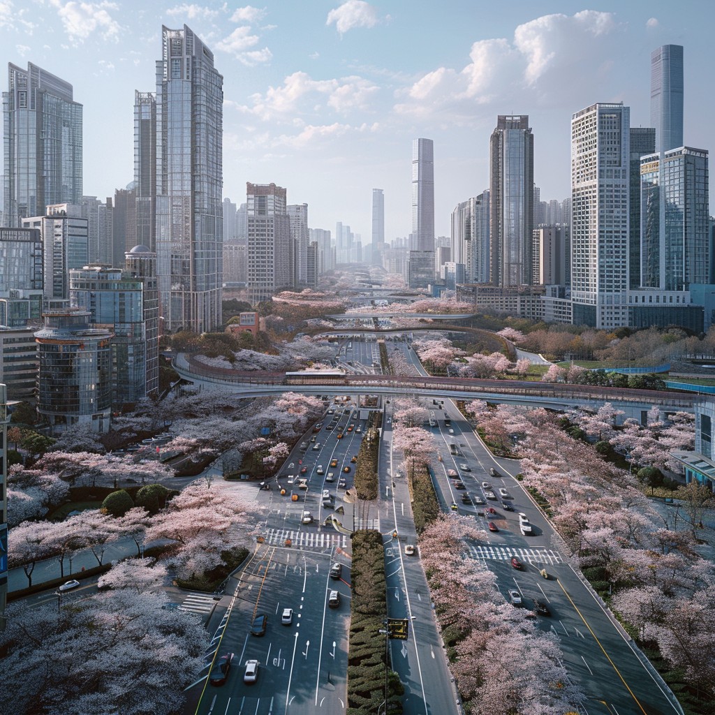 City In Spring Free Urban Spring Bloom Image - City, Spring, Skyscrapers | Download at ...