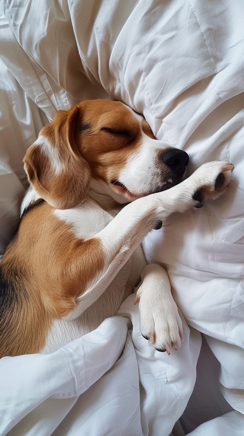 Free Sleeping Beagle Bliss Image - Beagle, Sleeping, Bed | Download at ...