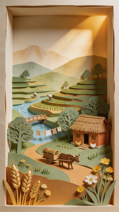 Papercraft Rural Area Making Diy Free Rural Farm Diorama Image - Diorama, Papercraft, Farming | Download ...