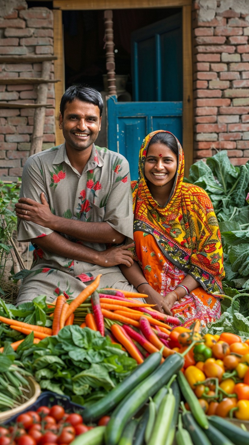 Free Joyful Farming Couple Image - Couple, Vegetables, Farming ...