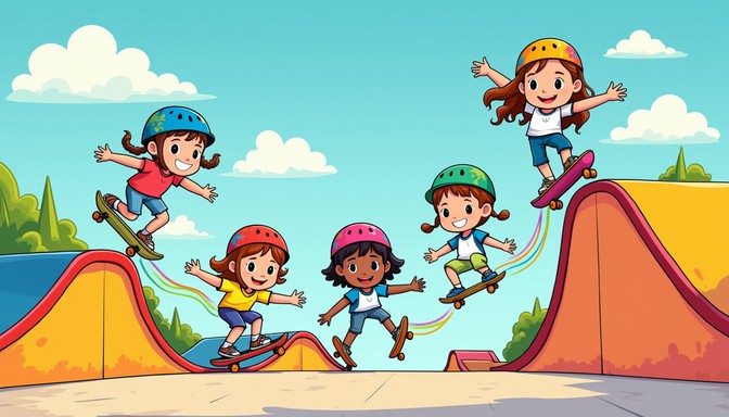 Free Skateboarding Kids Joy Image - Skateboarding, Children, Cartoon ...