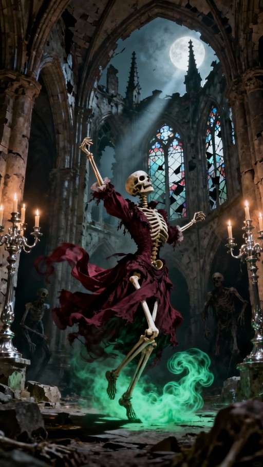 Free Dancing Skeleton Celebration Image - Skeleton, Gothic, Cathedral ...