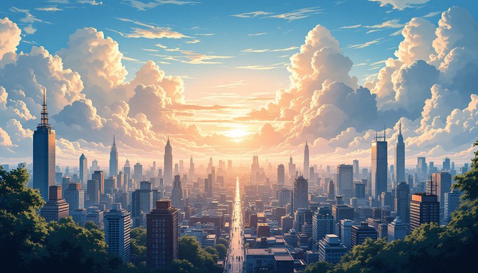 Free Sunset City Dreams Image - Cityscape, Sunset, Skyscrapers ...