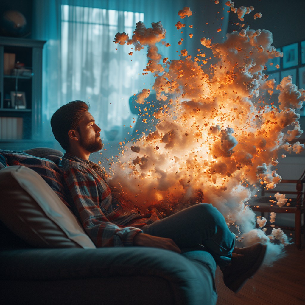 Explode Imagine Free Explosive imagination moment Photo - Man, Explosion, Imagination ...