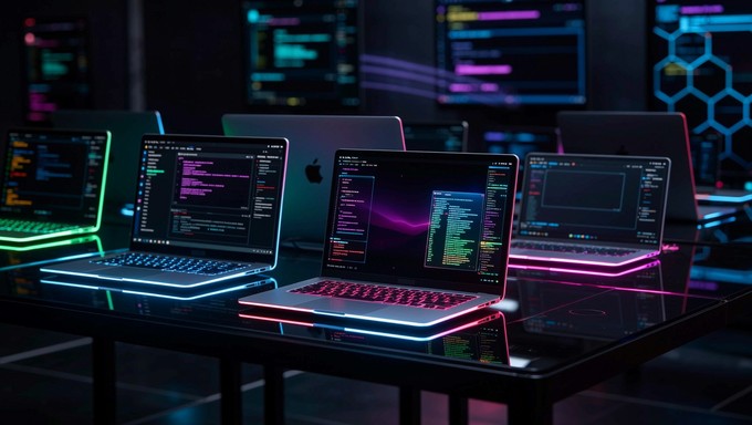 Free Cyberpunk Coding Setup Image - Cyberpunk, Neon, Workstation ...