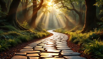 Free Enchanted Forest Path Image - Forest, Pathway, Sunbeams | Download ...