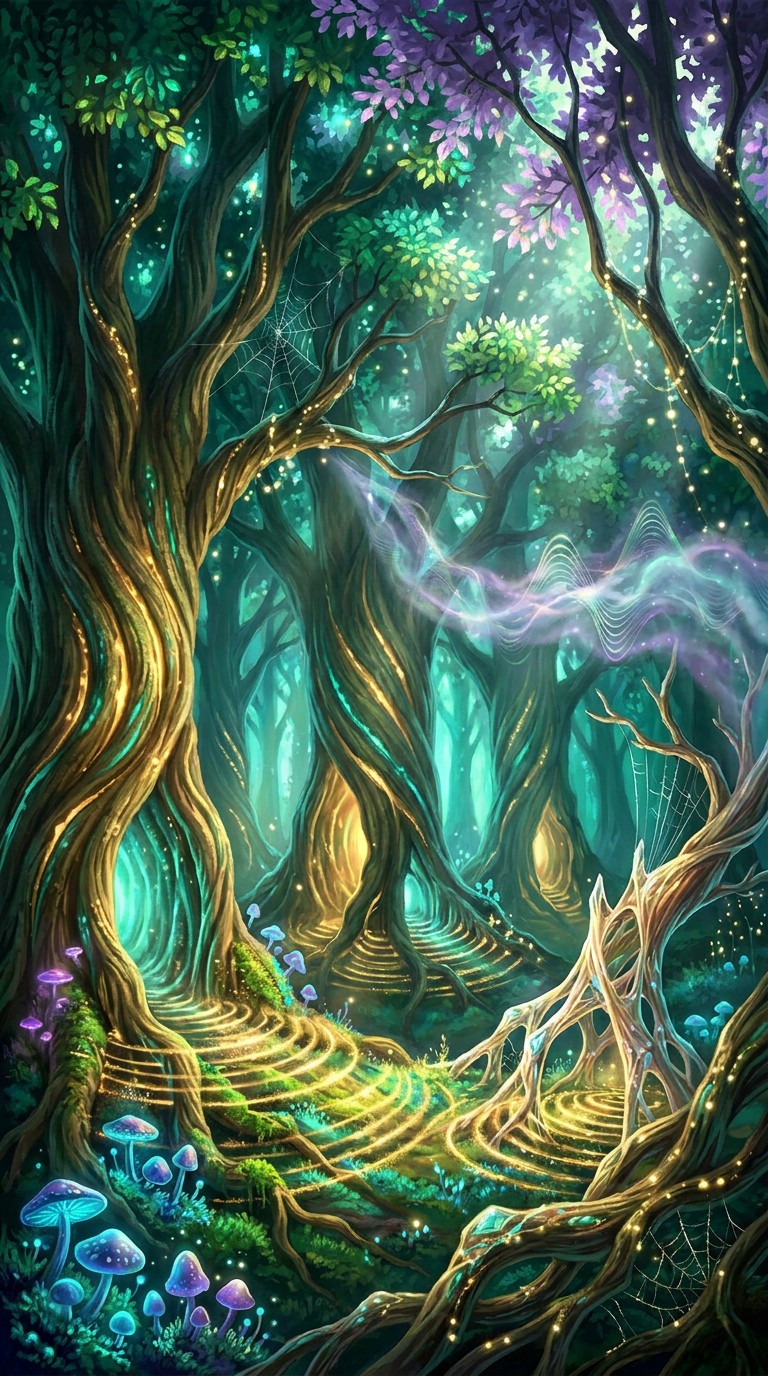 Free Bioluminescent Tree Symphony Image - Enchanted, Forest ...
