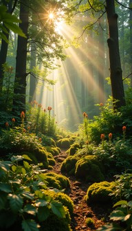 Free Enchanted Forest Path Image - Forest, Sunbeams, Path | Download at ...