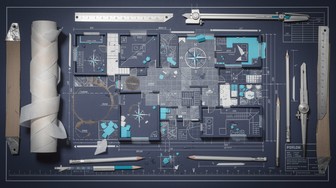 Bluechart Paper Project Free Blueprint Paper Art Image - Blueprint, Architecture, Papercraft ...
