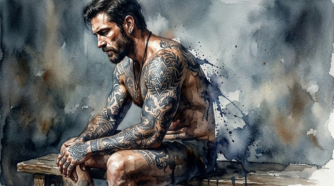Free Inked Contemplative Man Image - Watercolor, Tattoo, Man | Download ...