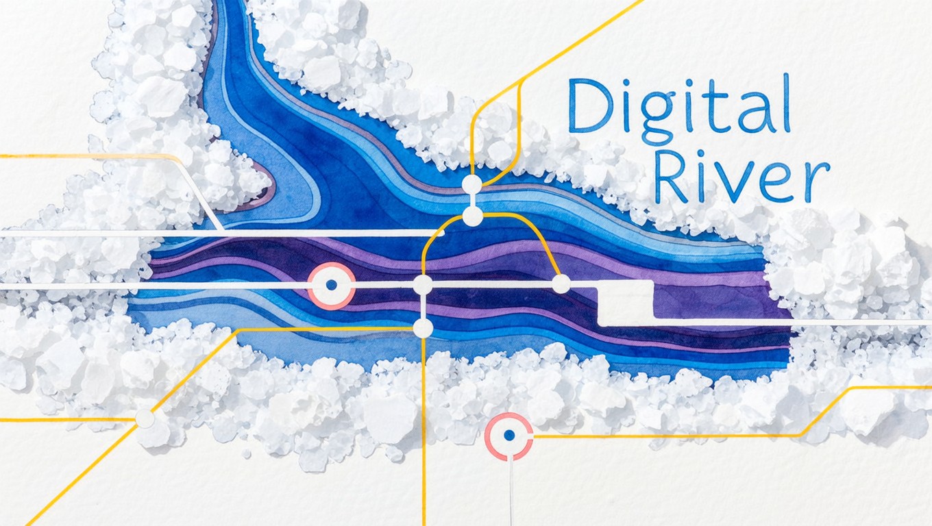 Free Digital River Flow Image - Watercolor, Digital, Illustration ...