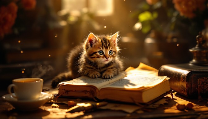 Free Scholarly Kitten Studies Image | Download at StockCake