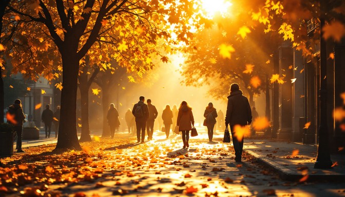 Walk Scene Free Autumn Walk Scene Image - Autumn, Sunset, Walking | Download at ...