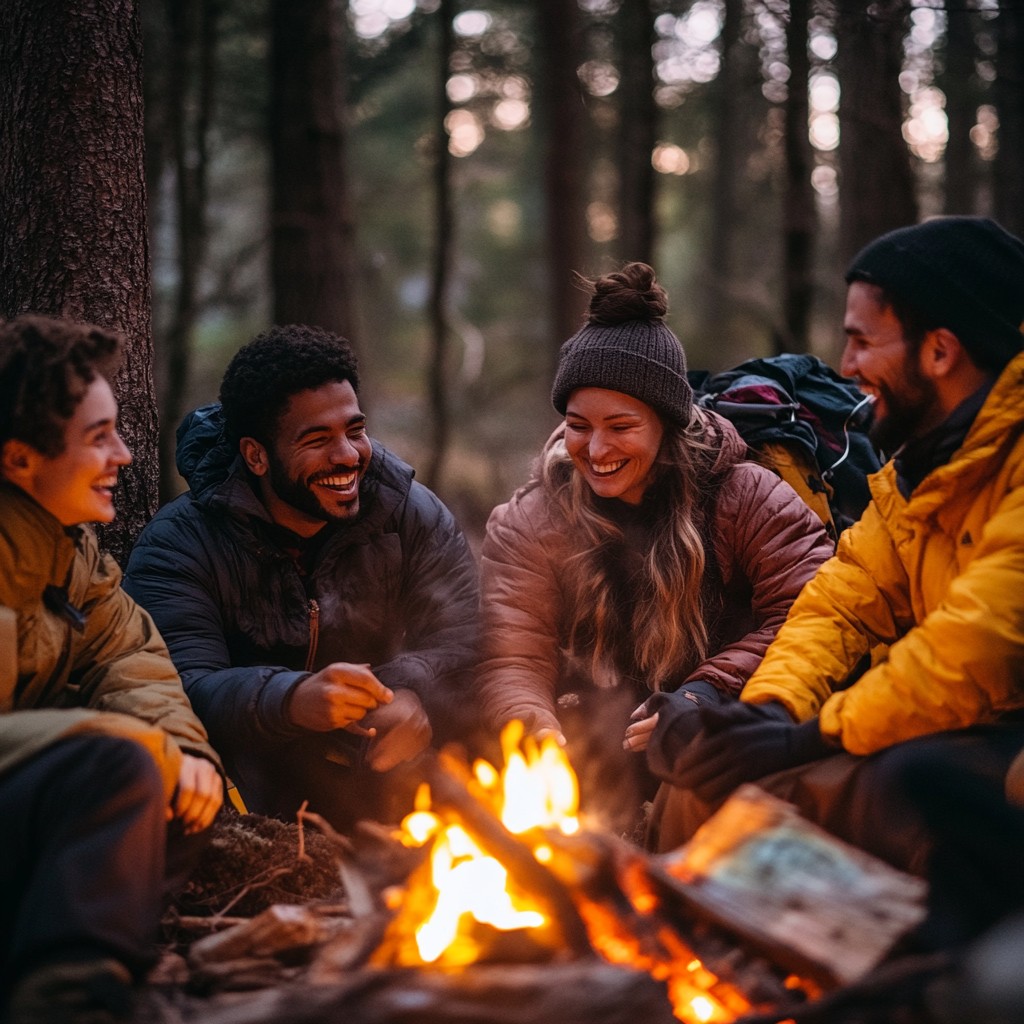 Free Friends Enjoying Campfire Image - Campfire, Friends, Laughter ...