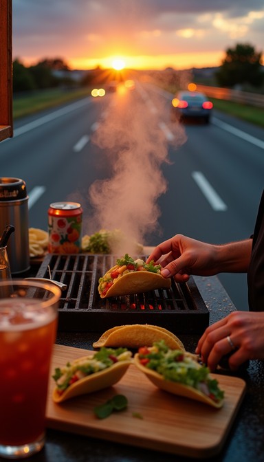 Free Sunset Highway Meal Image - Sunset, Tacos, Roadside | Download at ...