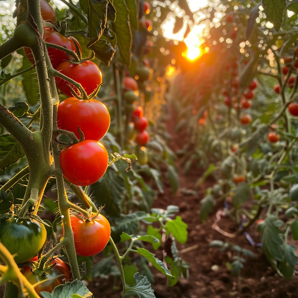 Free Ripe Tomato Row Image - Tomatoes, Sunset, Greenhouse | Download at ...
