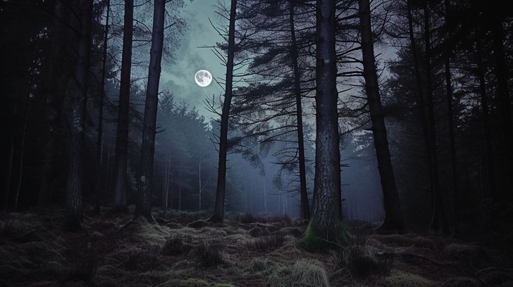 Free Mystical Moonlit Forest Image - Moon, Forest, Night | Download at ...