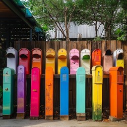 Free Colorful row mailboxes Image - Mailboxes, Colorful, Outdoor ...