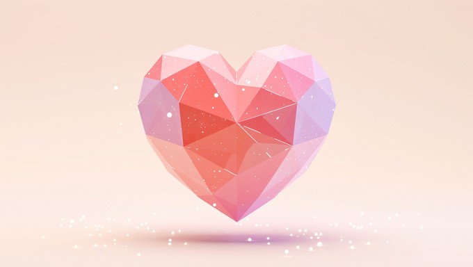 Free Geometric Love Design Image - Heart, Geometric, 3d | Download at ...
