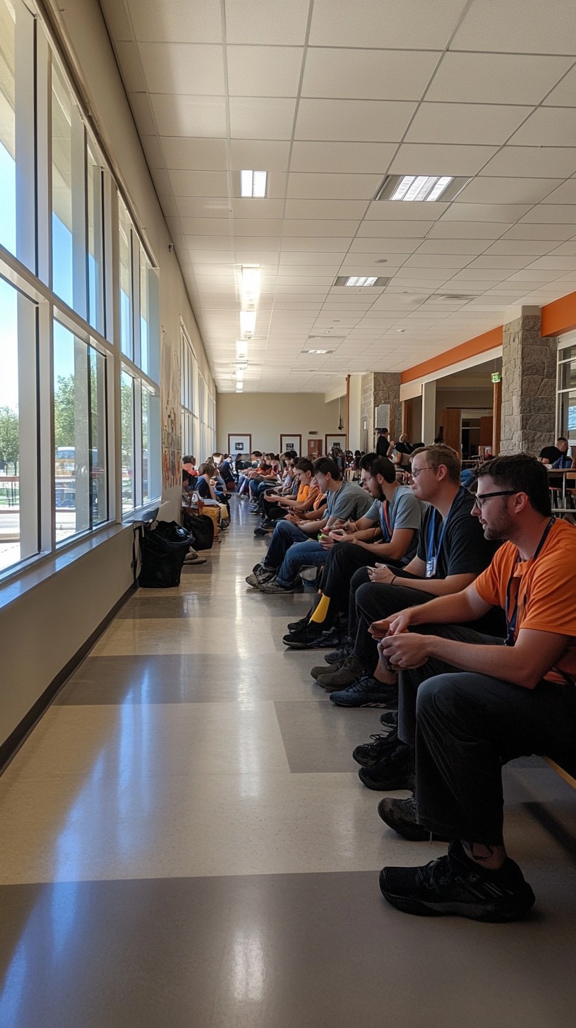 Student Hall Mointer Free Students lined hall Image - Students, Hallway, Seated | Download ...