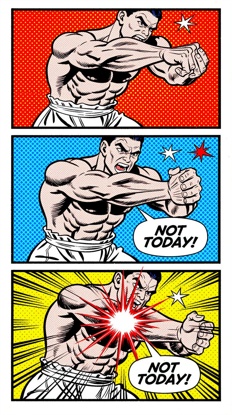 Free NOT TODAY Block Image - Comic, Popart, Martial | Download at StockCake