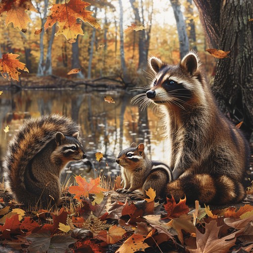 Free Autumn Raccoon Family Image - Autumn, Wildlife, Raccoons ...