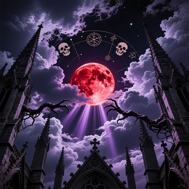 Free Bloodmoon Gothic Cathedral Image - Gothic, Cathedral, Crimson ...