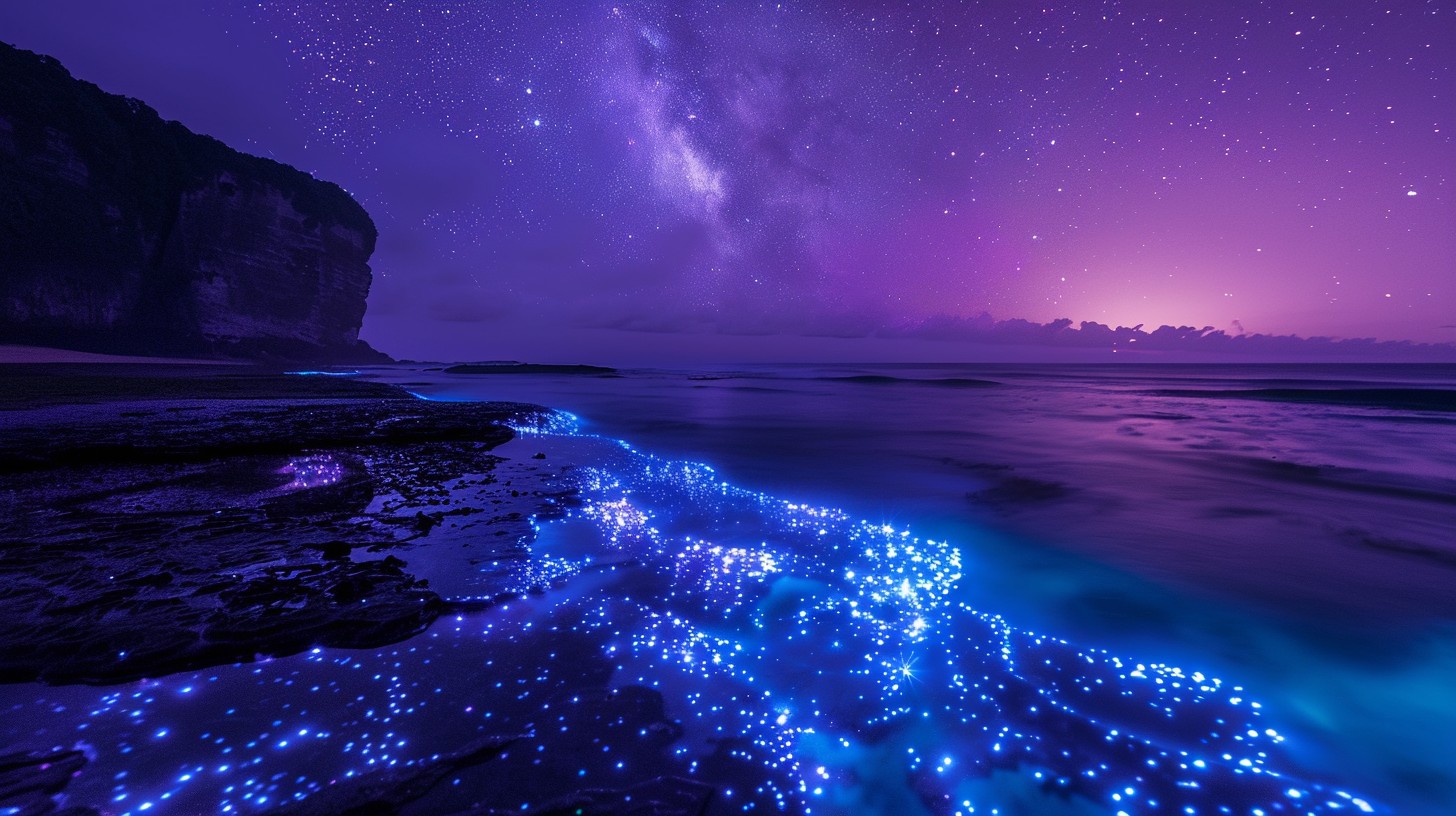 Free Starry Coastal Night Image - Starry, Beach, Bioluminescence ...