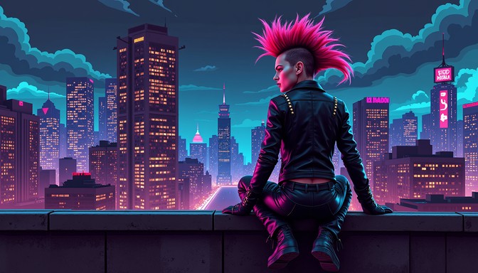 Free Neon Punk Rebellion Image - Cyberpunk, Mohawk, Pixel | Download at ...