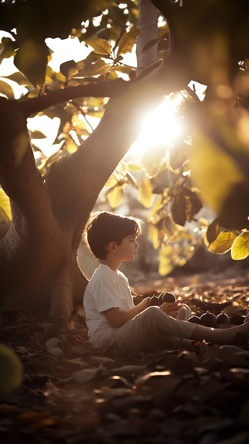Free Boy under tree Image - Boy, Tree, Autumn | Download at StockCake