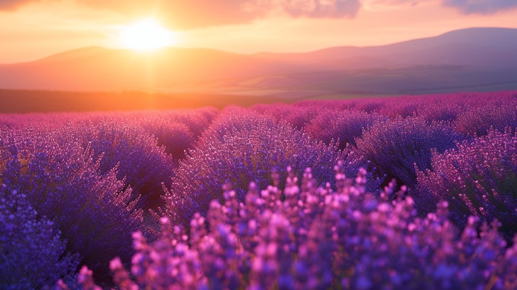 Free Sunset Lavender Field Image - Lavender, Sunset, Bees | Download at ...