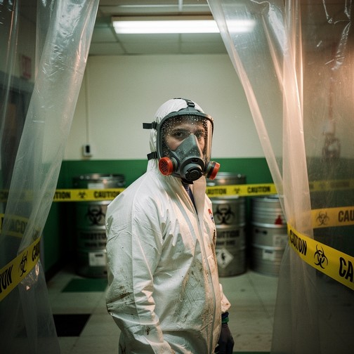 Free Hazmat Worker Pauses Image - Hazmat, Biohazard, Worker | Download ...