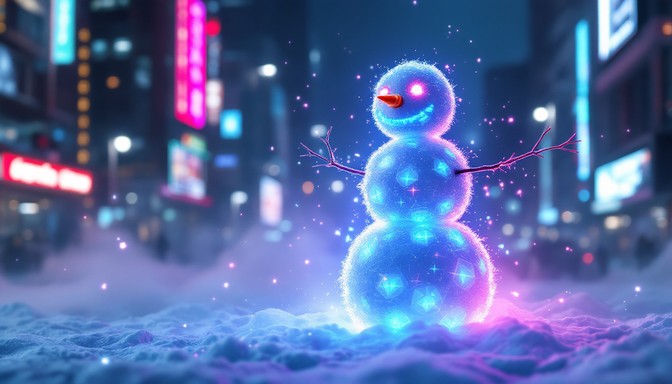 Free Cyberpunk Snow Guardian Image | Download at StockCake