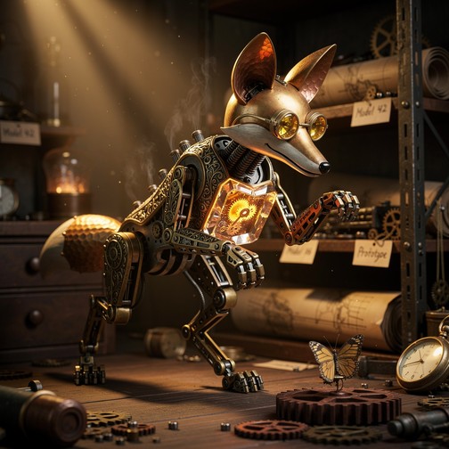 Free Clockwork Fox Curiosity Image - Steampunk, Clockwork, Mechanical ...