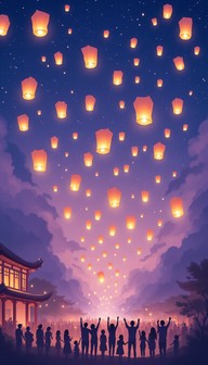 Free Lanterns Light Sky Image - Lanterns, Festival, Night | Download at ...