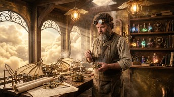 Free Celestial Inventor Workshop Image - Steampunk, Inventor, Workshop ...