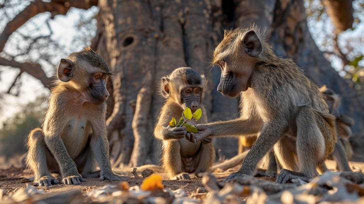 Monkey Discussion Free Monkeys Enjoying Sunset Image - Baboons, Wildlife, Nature ...