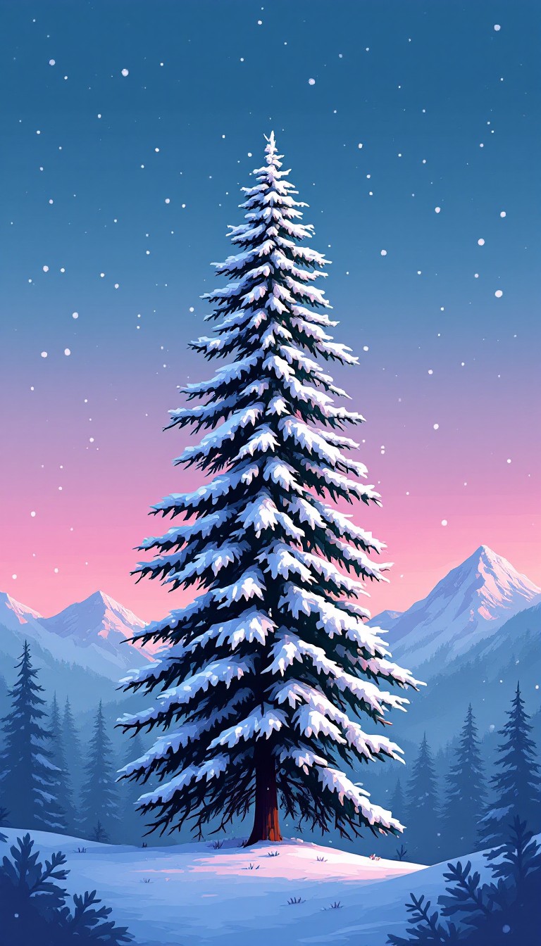 Free Snowy Pine Sentinel Image - Winter, Pine, Snow | Download at StockCake