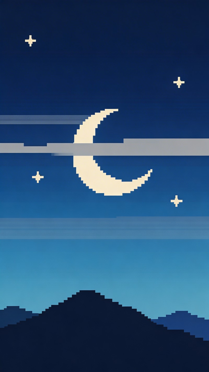 Free Pixel Moon Night Image - Pixel, Moon, Crescent | Download at StockCake