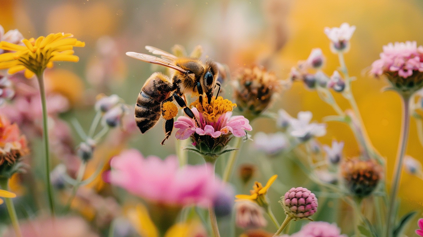Free Bee Pollinating Flowers Image - Bee, Flowers, Pollination ...