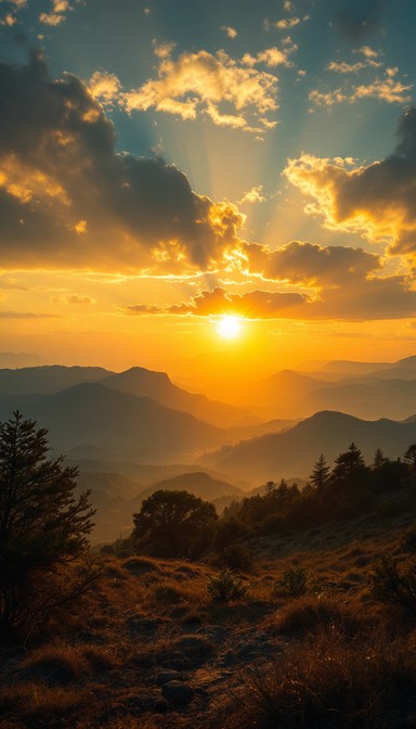 Free Sunset over mountains Image - Sunset, Mountains, Horizon ...